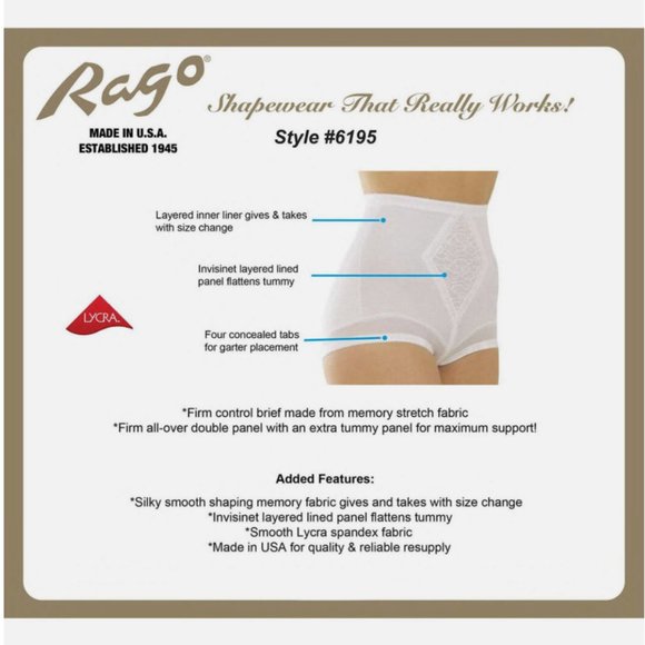 NEW Rago Diet Minded Shaping Firm Control Girdle Brief Panty 6195 Beige - Picture 4 of 15